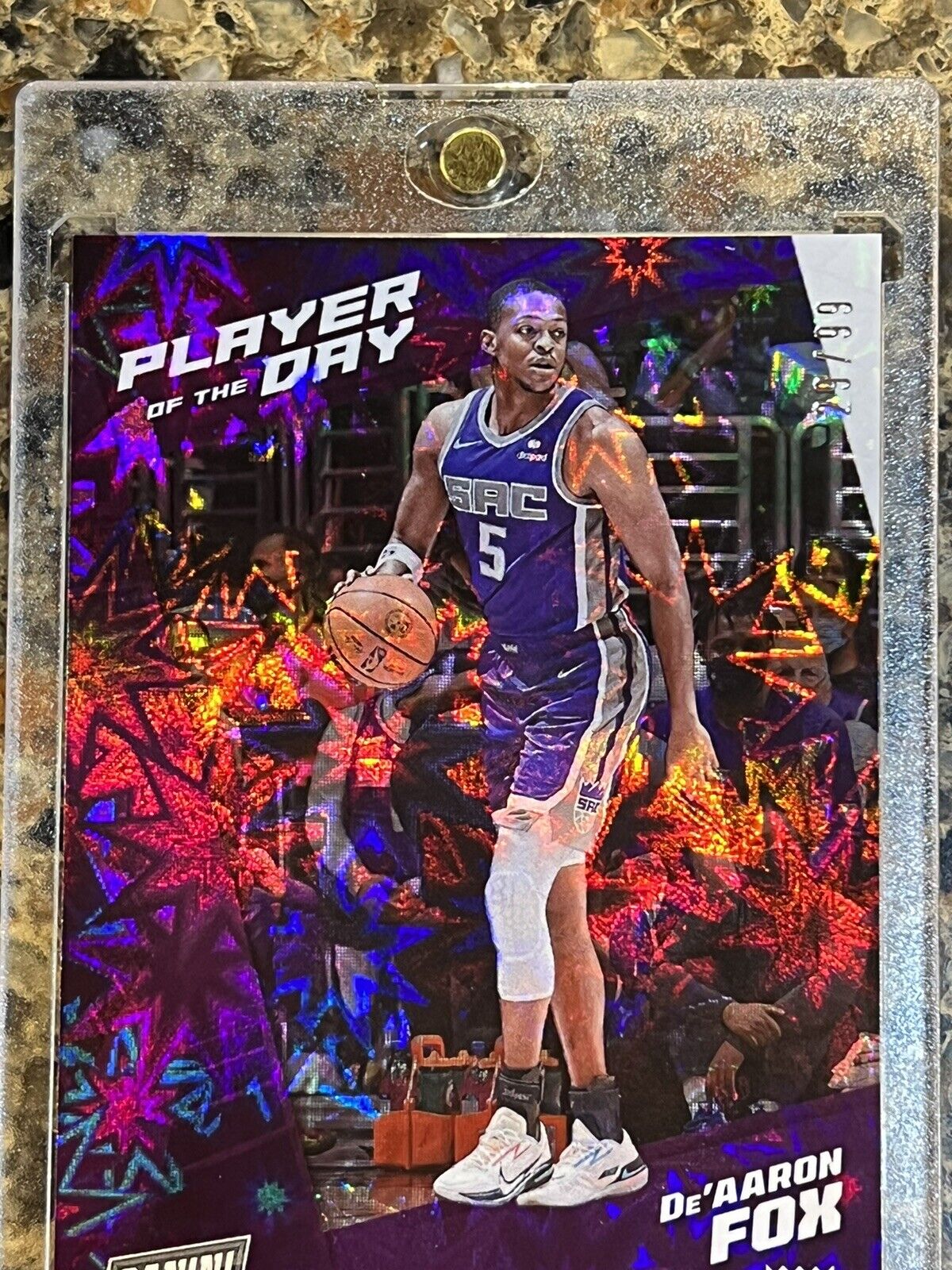 De’Aaron Fox 2021 Panini Player Of The Day KABOOM 29/99 Kings Rare Gem Mint SSP