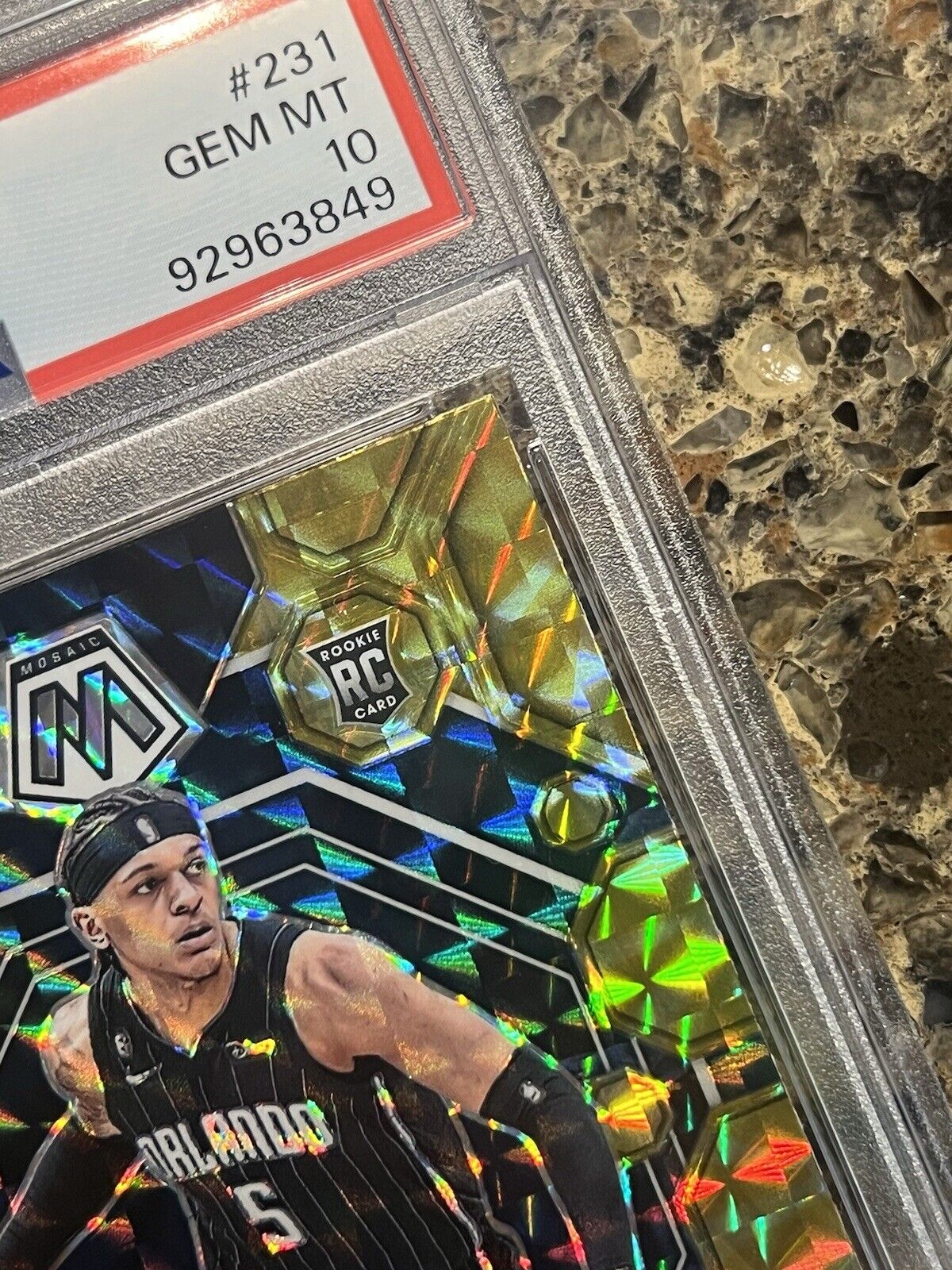 Paolo Banchero RC 2022-23 Panini Mosaic Reactive Yellow Prizm Gem Mint PSA 10