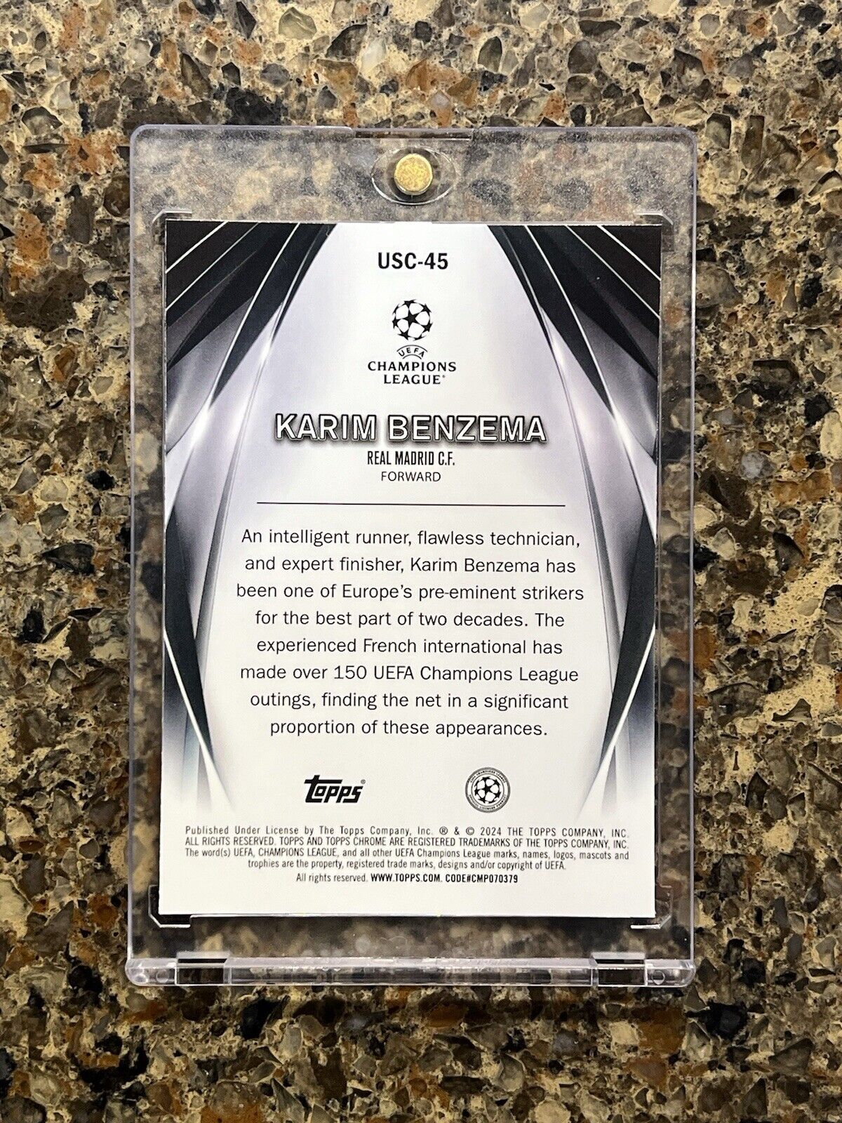 Karim Benzema 2023-24 Topps Chrome UCL Ultimate Stage Disco Refractor Gem Mint