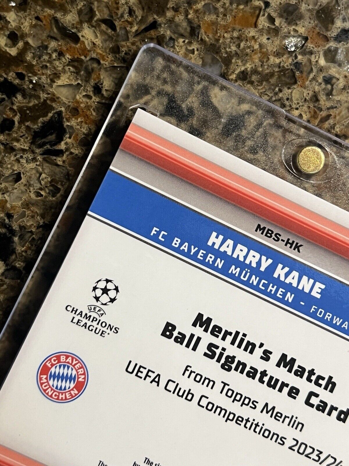 Harry Kane 2023-24 Topps Merlin UEFA Champions League Match Ball Signature AUTO