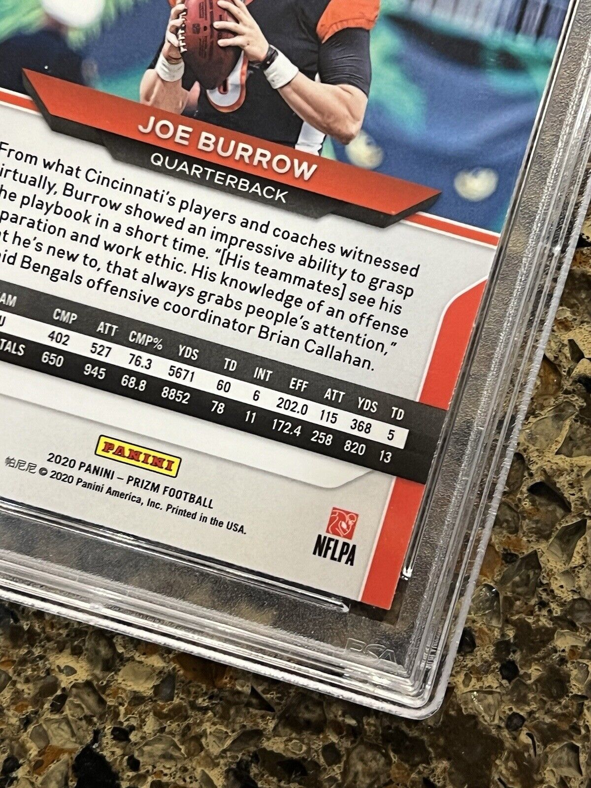 Joe Burrow RC 2020 Panini Prizm SP - No Huddle Prizm Variation PSA 9 Mint Rookie