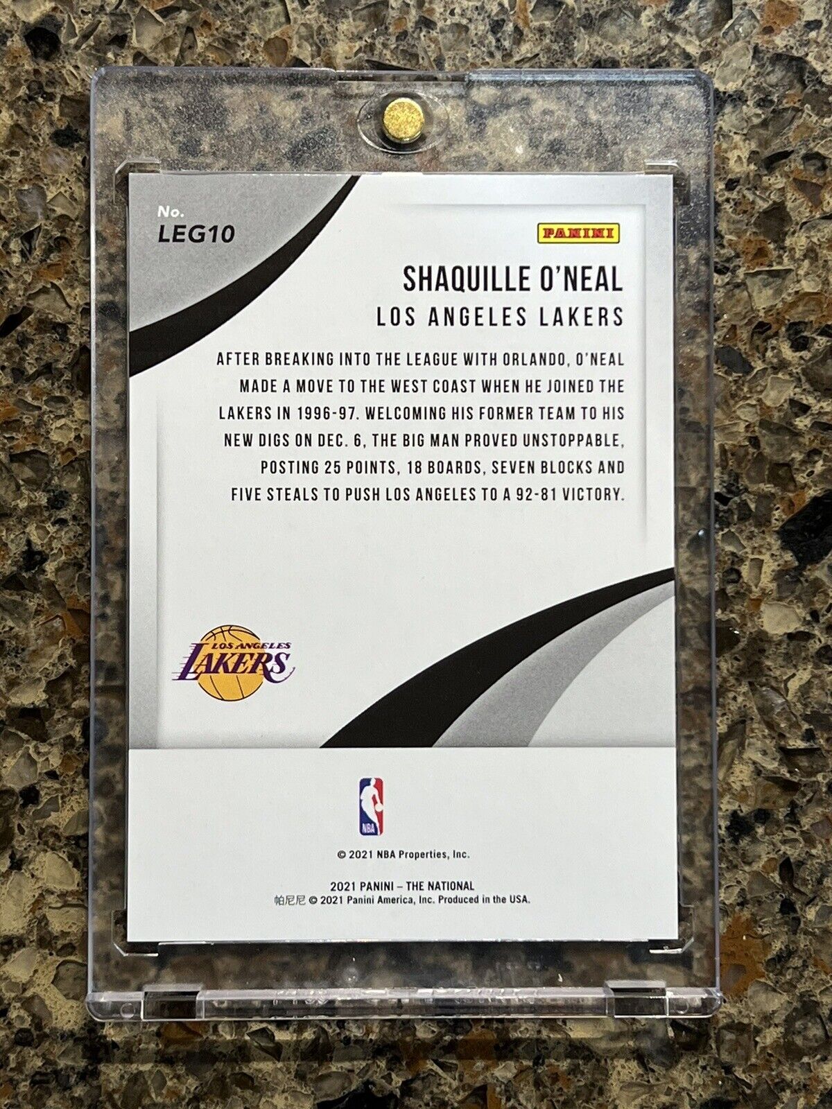 Shaquille O’Neal 2021 Panini The National Legends Diskettes 22/25 Gem Mint SSP