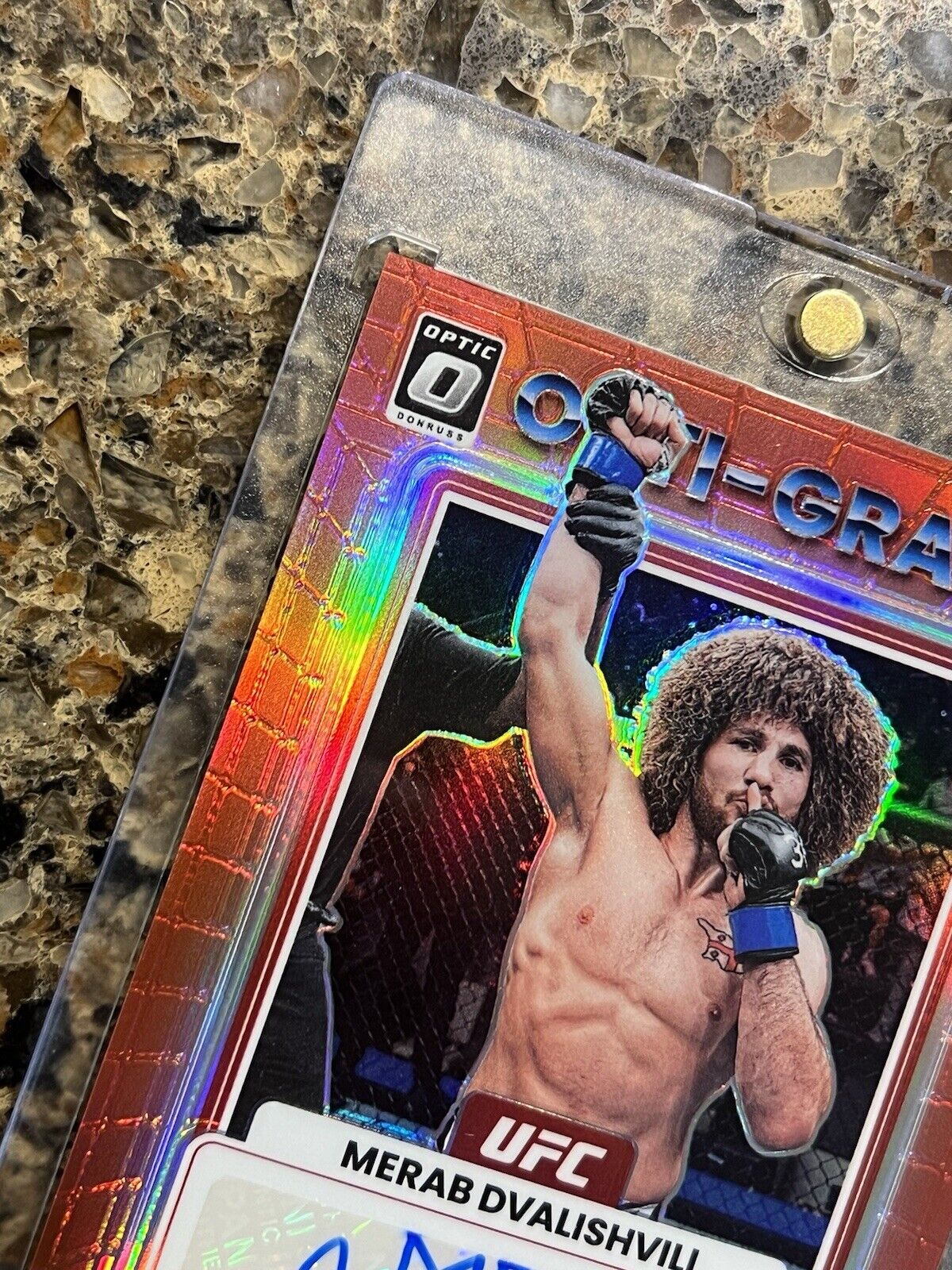 2023 Panini Donruss Optic UFC Merab Dvalishvili Auto Opti-Graphs Red Prizm #/199