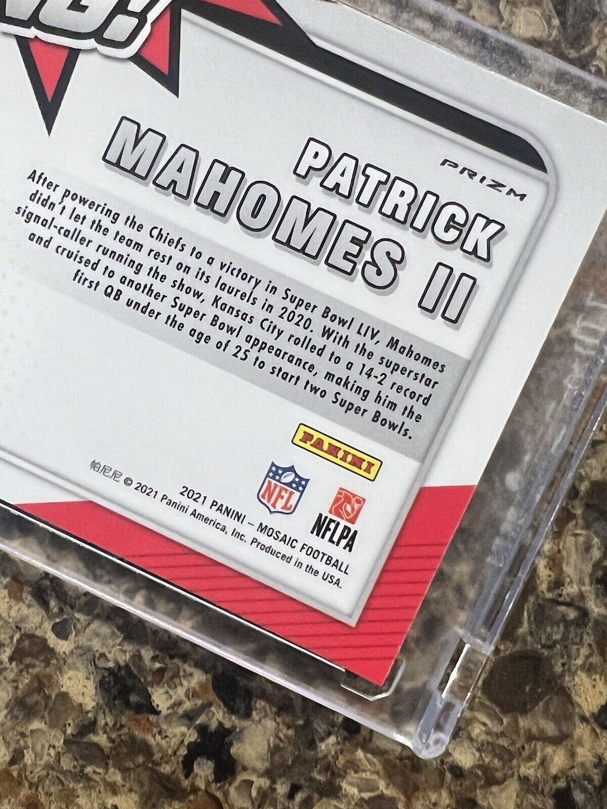 Patrick Mahomes II 2021 Panini Mosaic BANG! Silver Prizm Refractor Rare Gem Mint