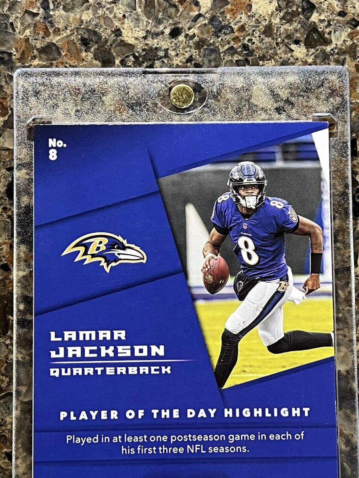 Lamar Jackson 2021 Panini Player of the Day KABOOM #74/99 Ravens Super Rare SSP