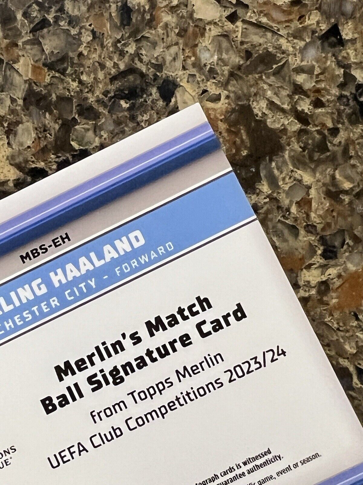 2023 Topps Merlin UEFA CL Erling Haaland Match Ball Auto #14/25 Orange Refractor