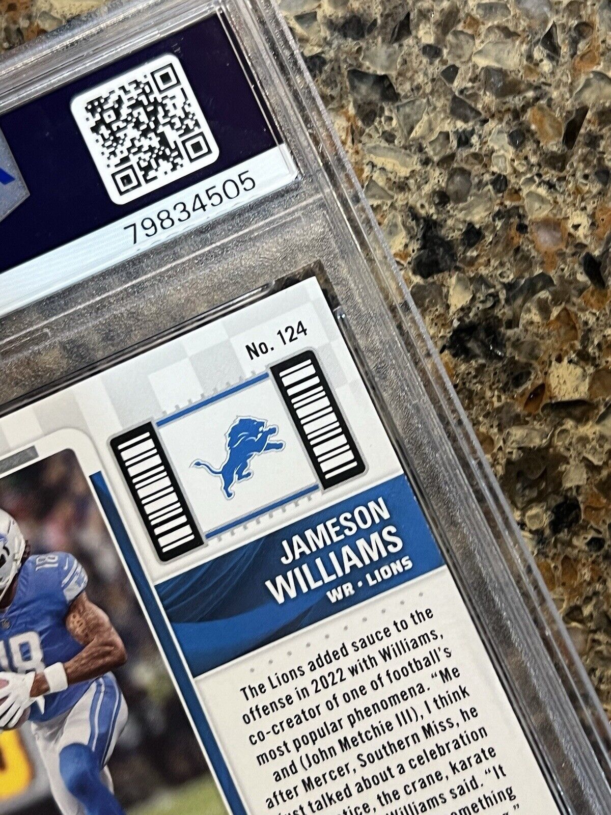 2022 Contenders Jameson Williams Rookie Ticket Autograph Cracked Ice 19/22 PSA 9