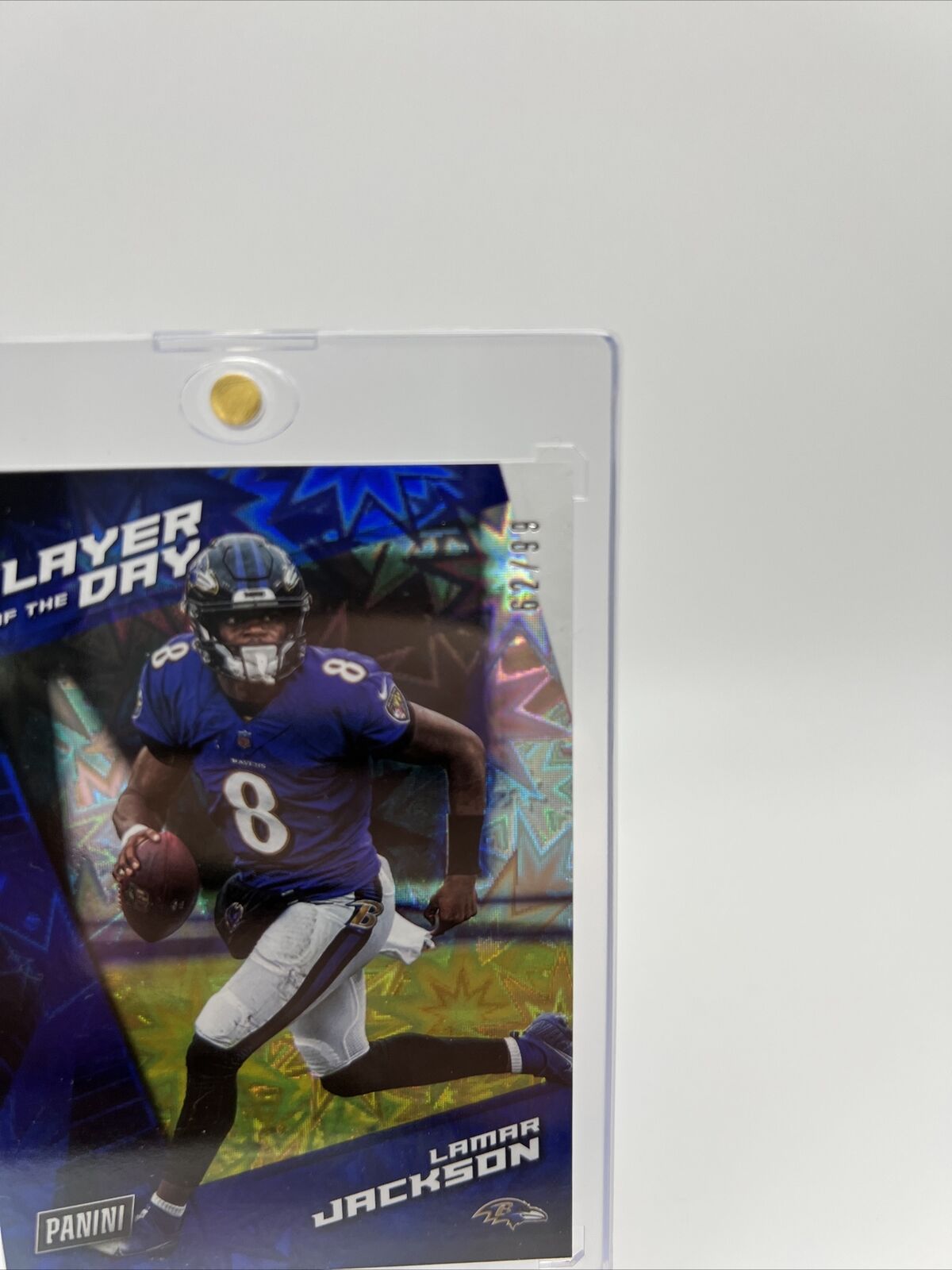 Lamar Jackson 2021 Panini Player of the Day KABOOM #62/99 Ravens Super Rare SSP