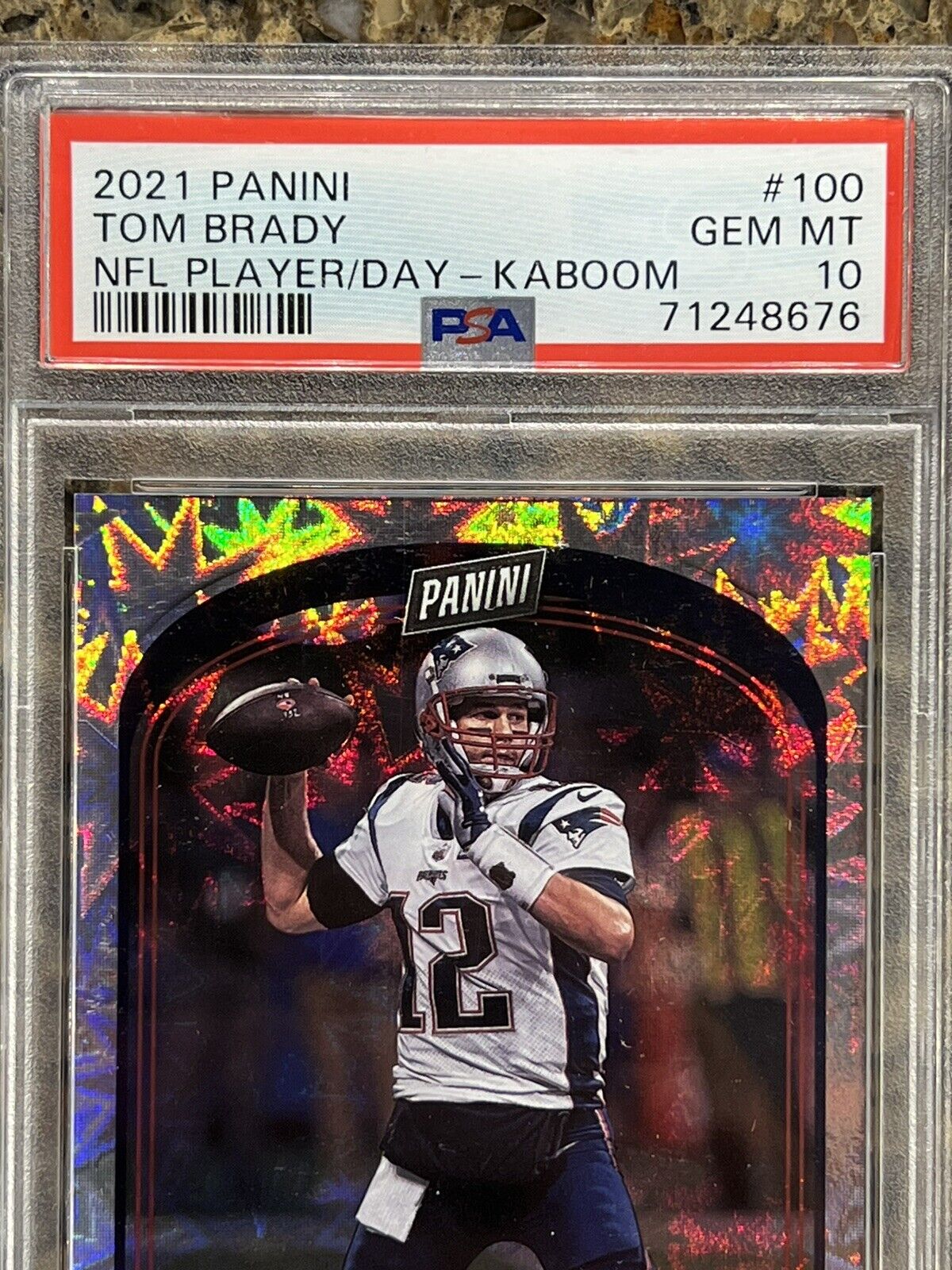 TOM BRADY 2021 Panini Player of the Day Football KABOOM #37/99 SSP HOF - PSA 10