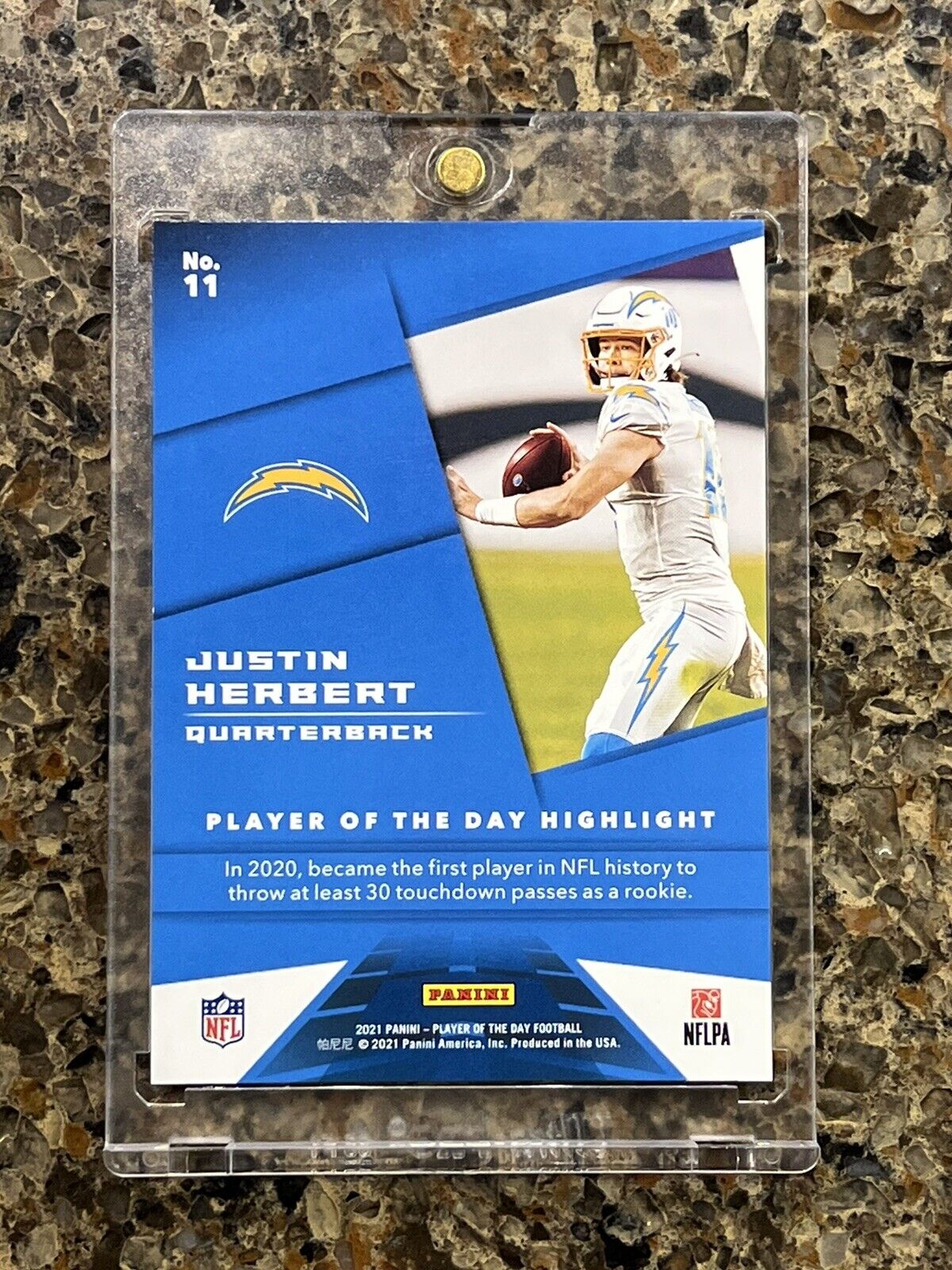 JUSTIN HERBERT 2021 Panini Player of the Day KABOOM #40/99 Super Rare SSP