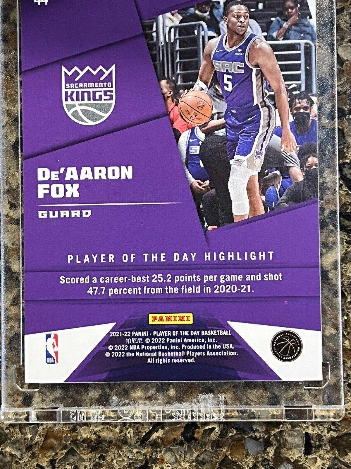 De’Aaron Fox 2021 Panini Player Of The Day KABOOM 29/99 Kings Rare Gem Mint SSP