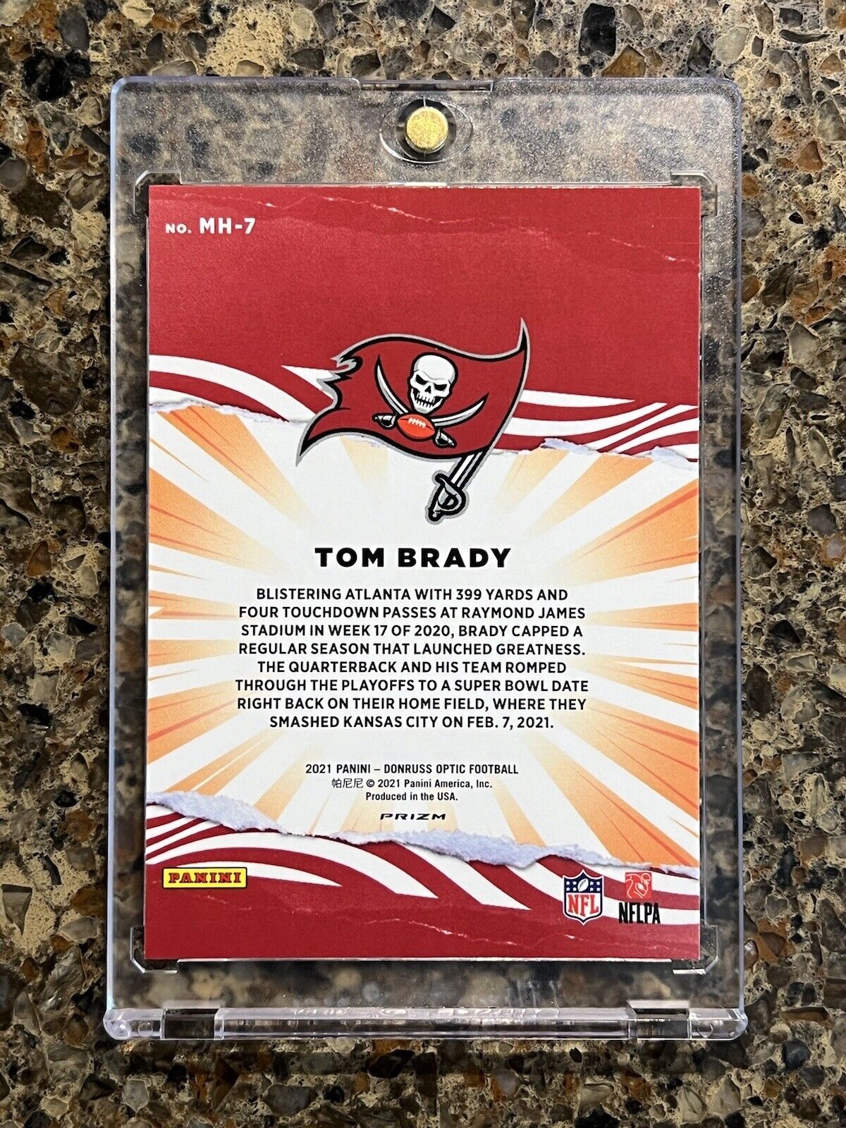 Tom Brady 2021 Panini Donruss Optic Football MY HOUSE! Prizm Holo Refractor MINT