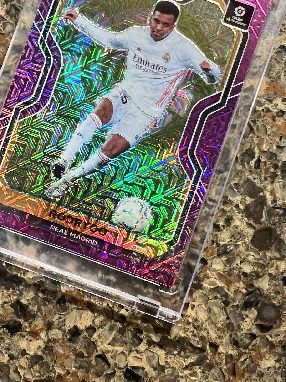 Rodrygo 2020-21 Panini Chronicles Prizm Soccer La Liga Purple Mojo Holo Gem Mint