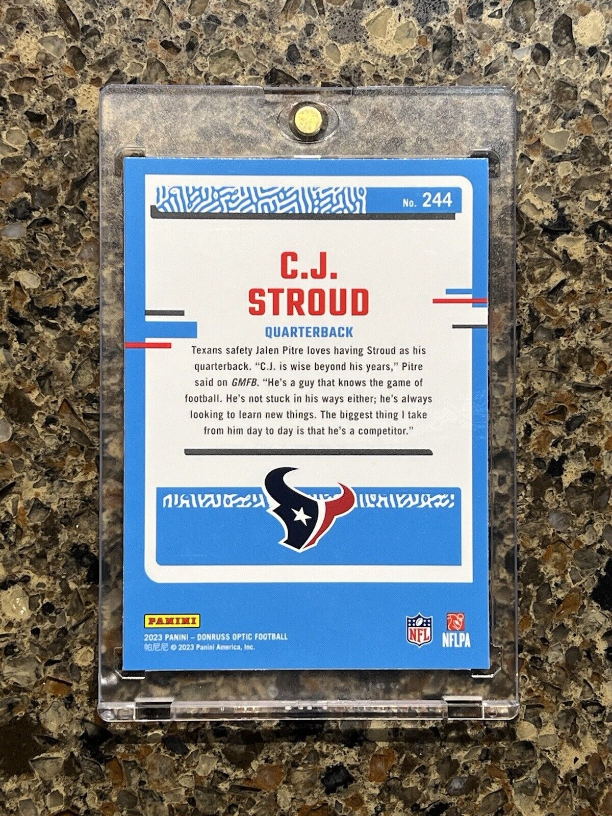 C.J. Stroud RC 2023 Panini Donruss Optic Football RATED ROOKIE Houston Texans RC