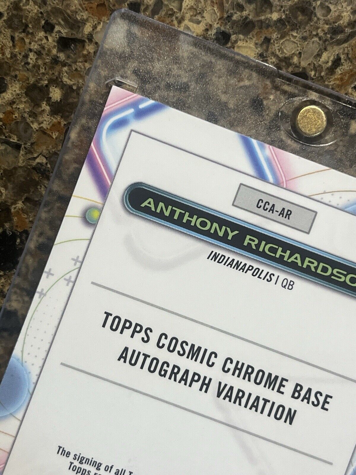 2023 TOPPS COMPOSITE ANTHONY RICHARDSON TOPPS CHROME COSMIC REFRACTOR AUTO RC