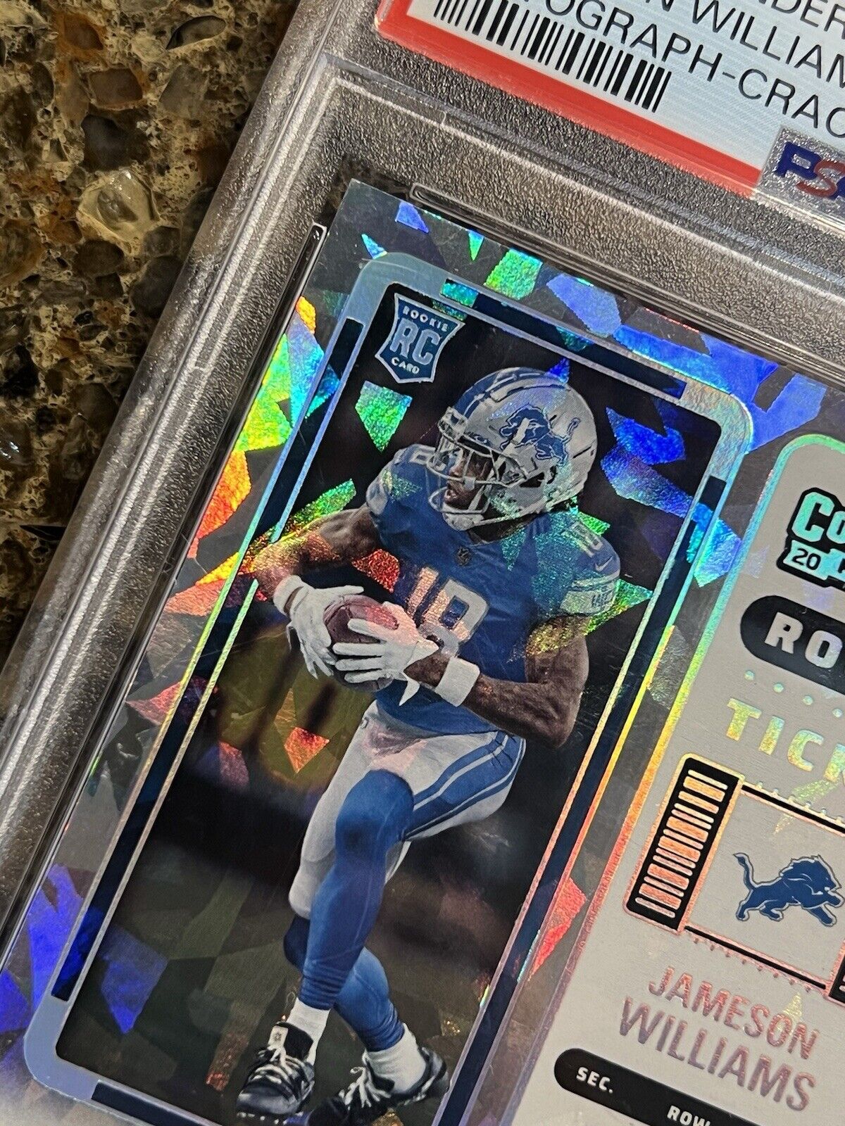 2022 Contenders Jameson Williams Rookie Ticket Autograph Cracked Ice 19/22 PSA 9