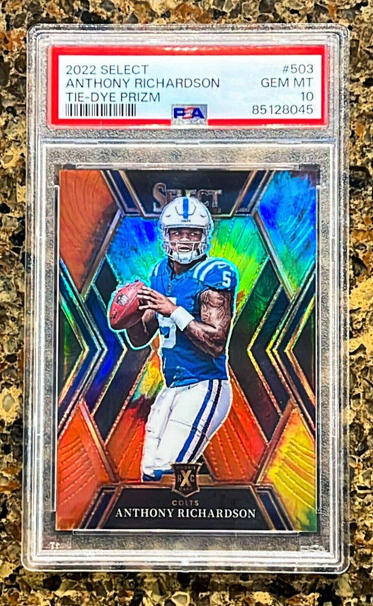 2022 Panini Select ANTHONY RICHARDSON #14/25 Tie-Dye Prizm Rookie XRC GEM PSA 10