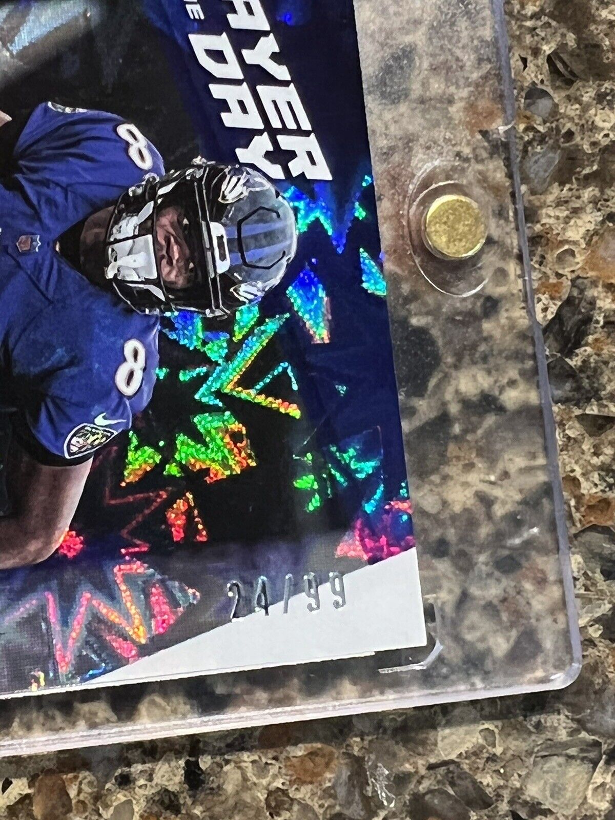 Lamar Jackson 2021 Panini Player of the Day KABOOM #24/99 Ravens Super Rare SSP