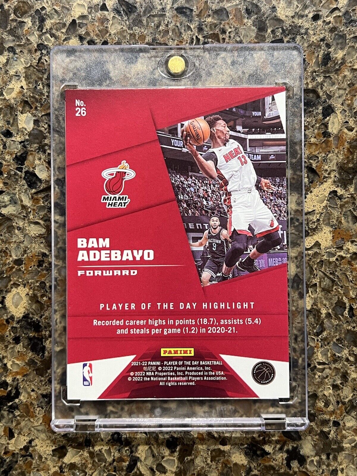 Bam Adebayo 2021-22 Panini Player of the Day Kaboom #14/99 Rare Gem Mint SSP