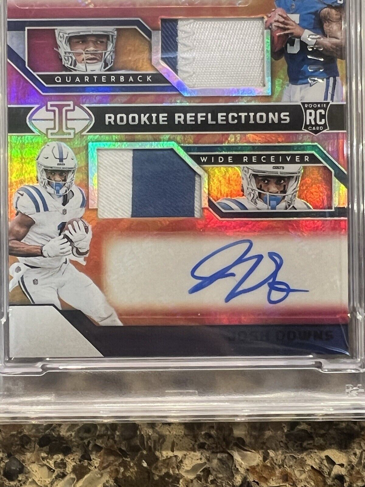 2023 Illusions Anthony Richardson Josh Downs Rookie Reflections Patch Auto Black