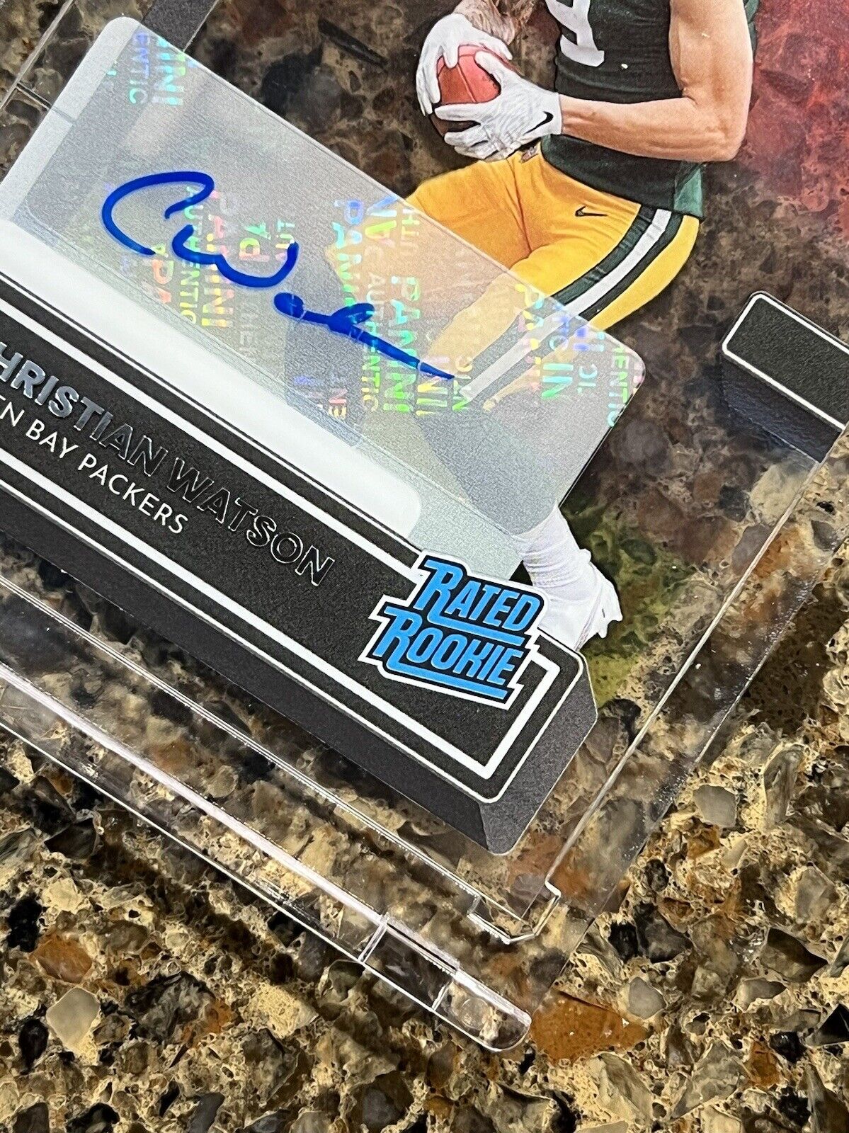 Christian Watson RC 2022 Panini Clearly Donruss RATED ROOKIE Autograph Gem Mint