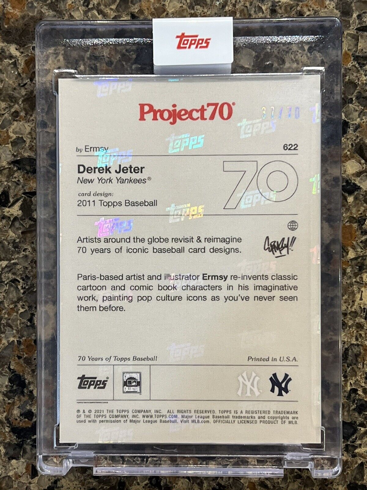 Derek Jeter 2021 Topps Project70 Ermsy XBOX MINECRAFT Rainbow Foil #37/70 SSP