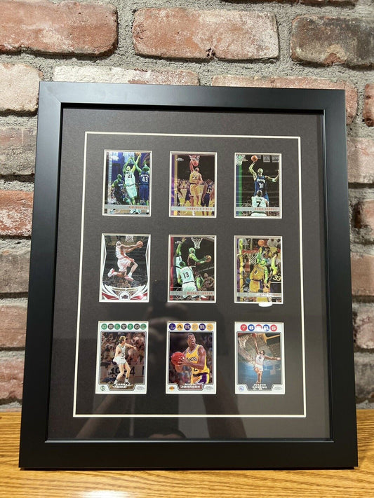 Framed Mint NBA Topps Chrome Kobe Jordan LeBron Bird Magic Duncan RC 1/1 Art