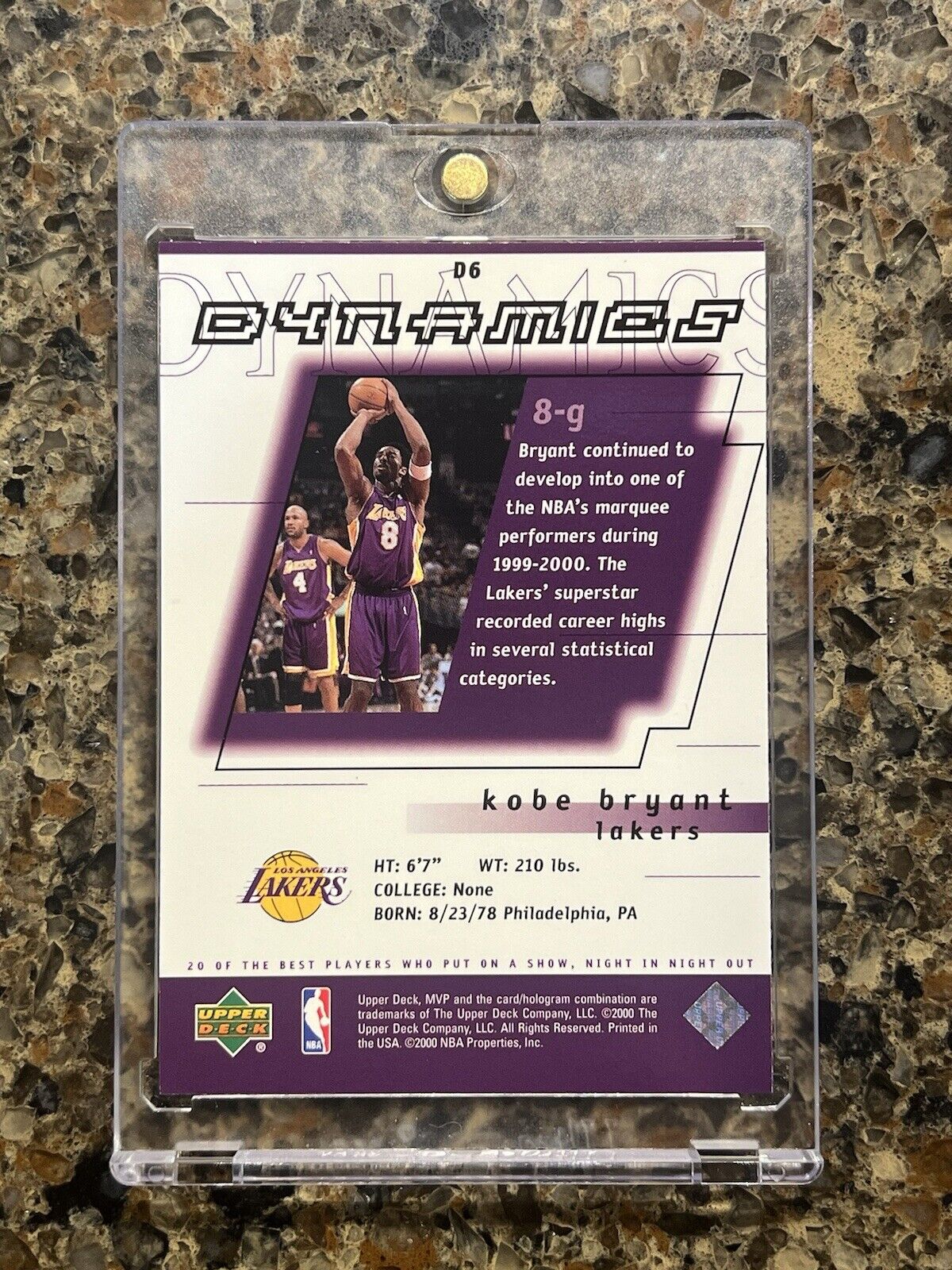 Kobe Bryant 1999-00 Upper Deck MVP Dynamics Rare Gem Mint Los Angeles Lakers HOF