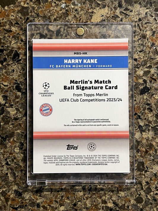 Harry Kane 2023-24 Topps Merlin UEFA Champions League Match Ball Signature AUTO