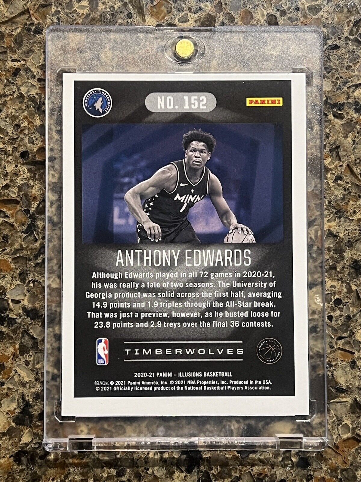 Anthony Edwards RC 2020-21 Panini Illusions Basketball Refractor Gem Mint Rookie