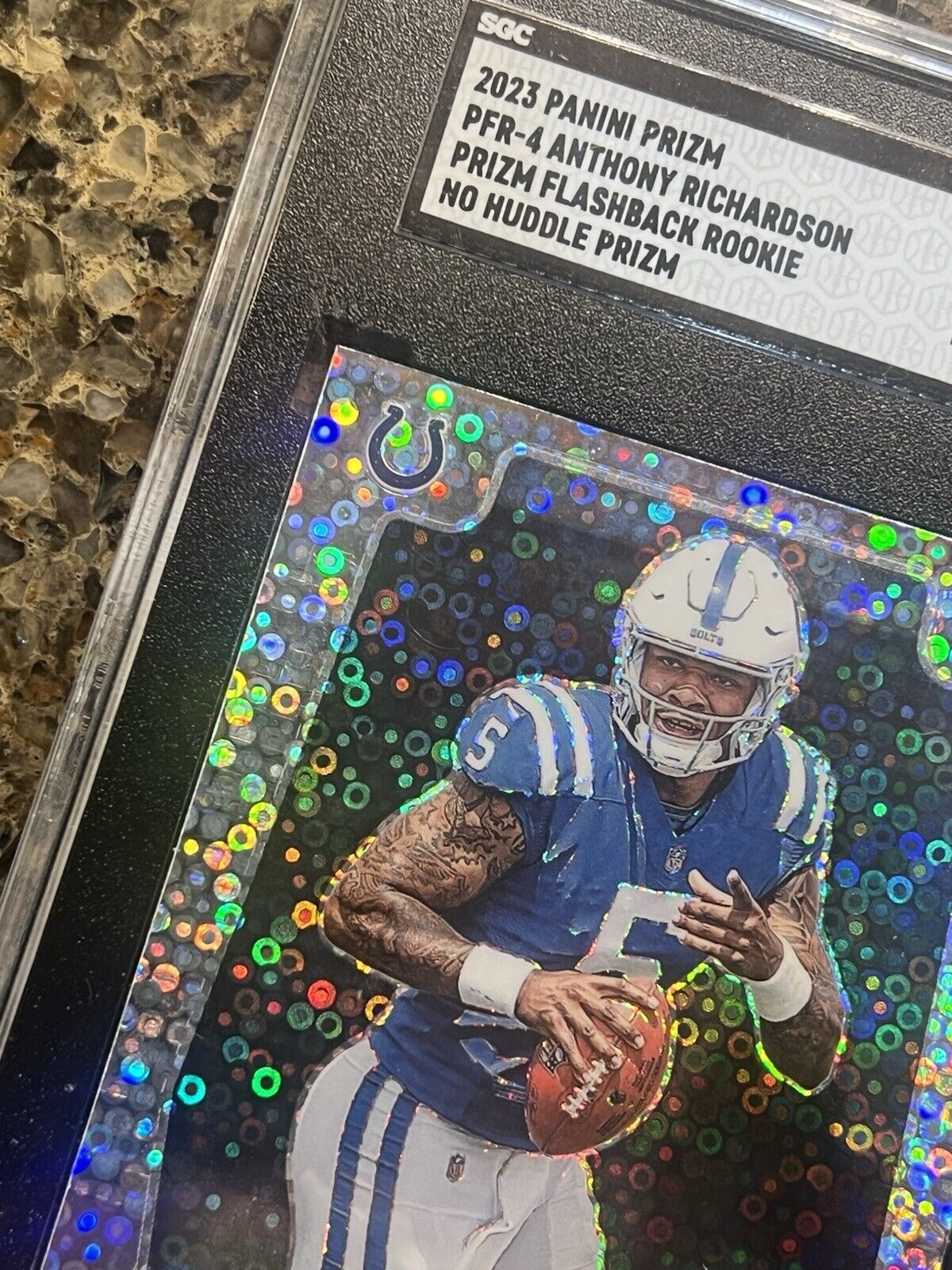 Anthony Richardson RC 2023 Panini Prizm Flashback Rookie No Huddle - Gem SGC 10