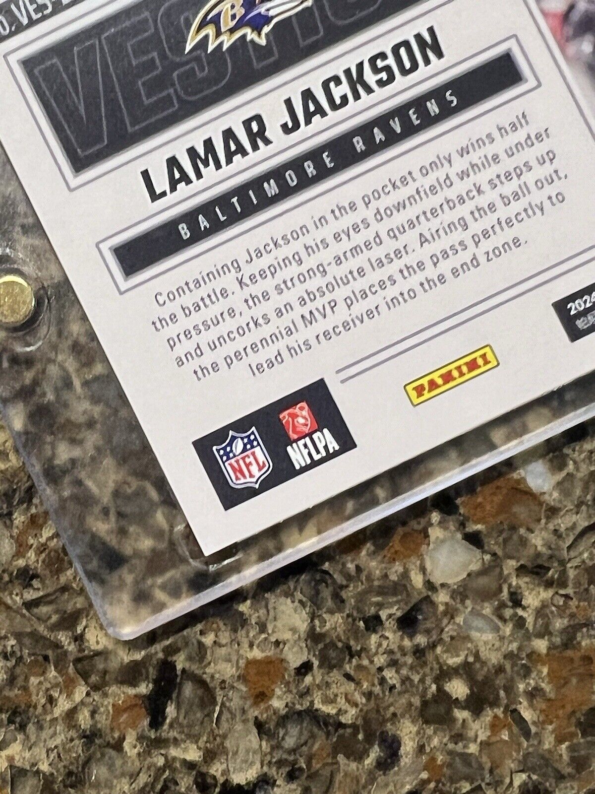 LAMAR JACKSON 2024 Panini Luminance GOLD VESTIGE RAINBOW HURRICANE SP Ravens MVP