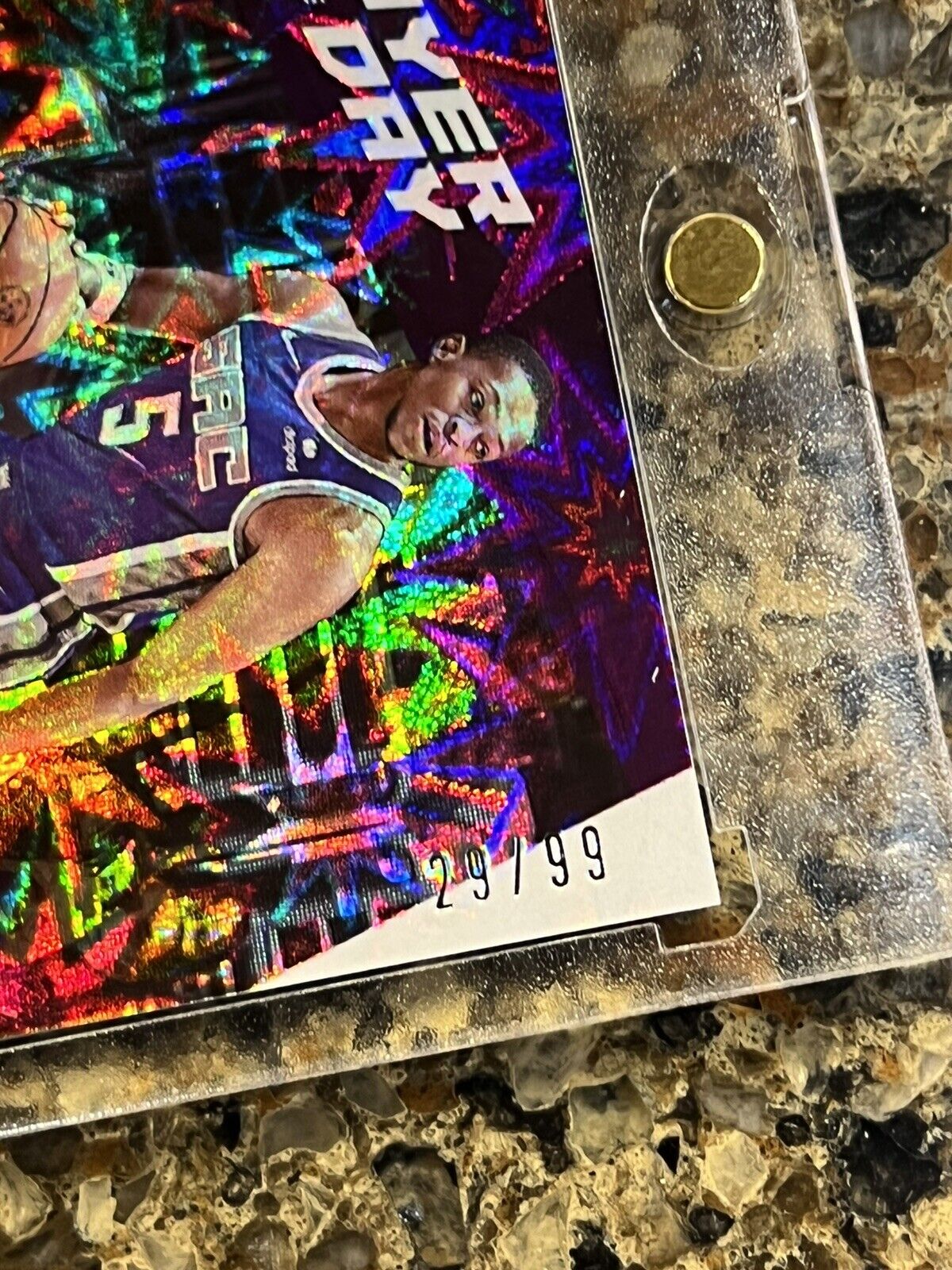 De’Aaron Fox 2021 Panini Player Of The Day KABOOM 29/99 Kings Rare Gem Mint SSP