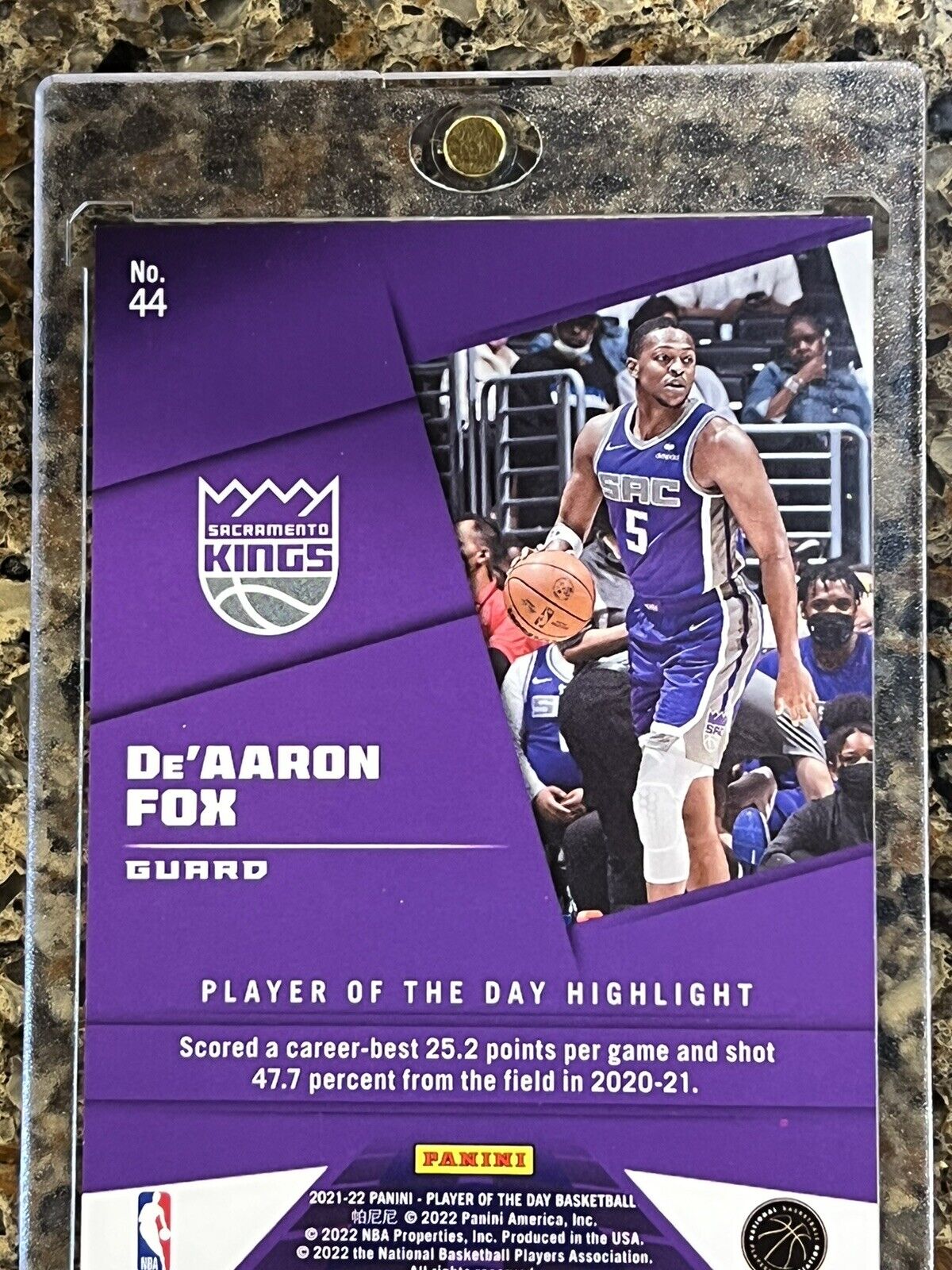 De’Aaron Fox 2021 Panini Player Of The Day KABOOM 29/99 Kings Rare Gem Mint SSP