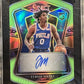 Tyrese Maxey RC 2020 Panini Select Rookie Signatures Neon Green Prizm /99 SGC 10