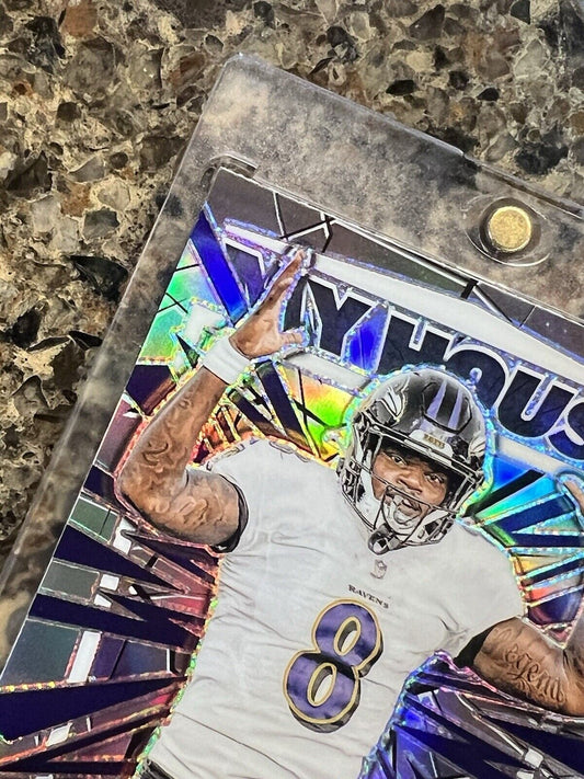 Lamar Jackson 2023 Panini Donruss Optic Football MY HOUSE Prizm - Refractor Holo