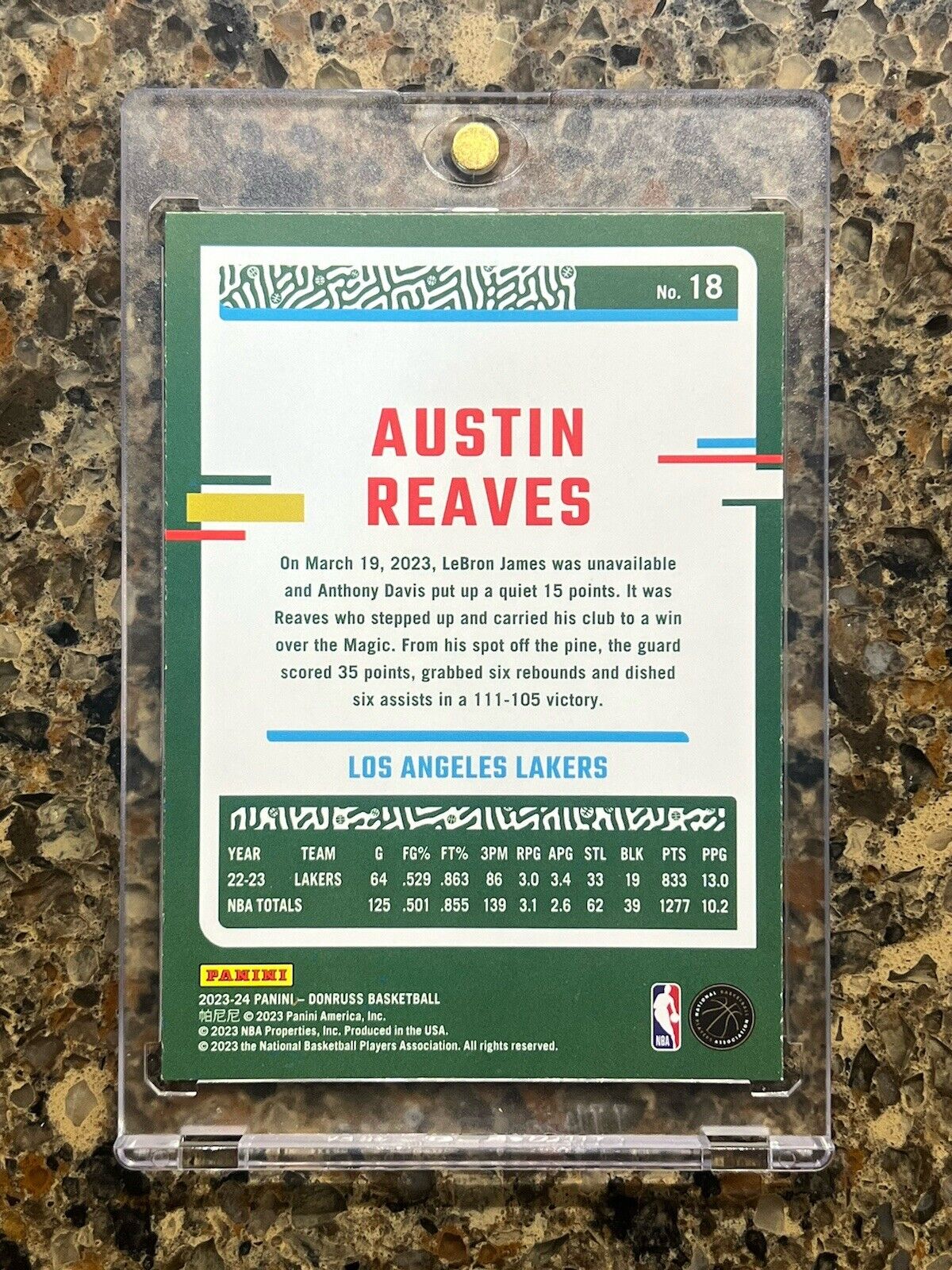 Austin Reaves 2023-24 Panini Donruss Basketball Green Holo Laser Spokes Gem Mint