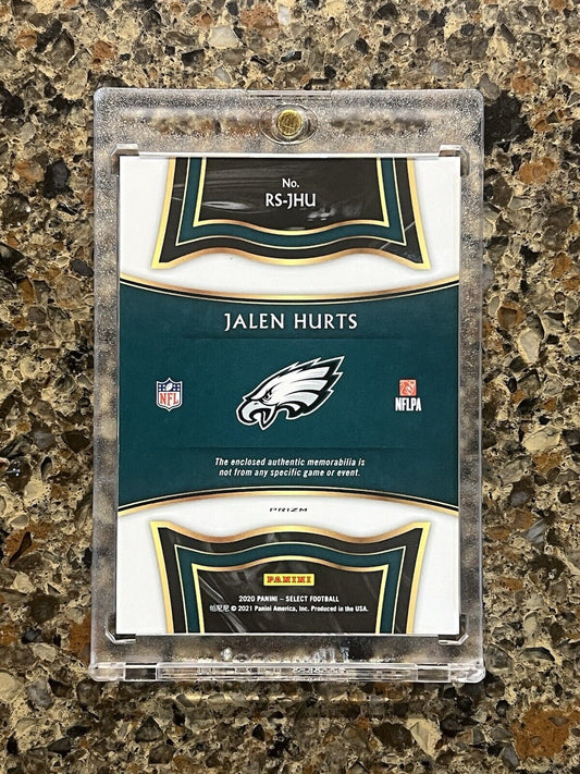 Jalen Hurts RC 2020 Panini Select Rookie Swatches Patch Red Prizm Color Match SP