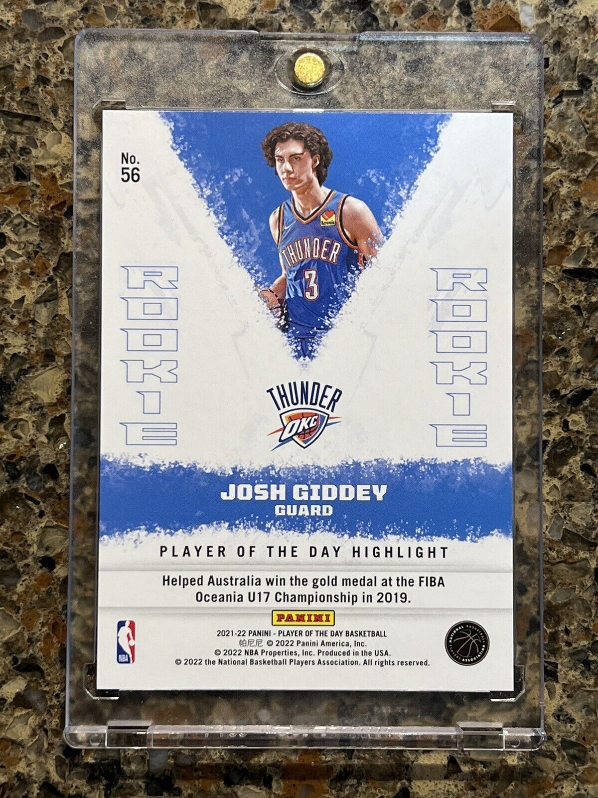 Josh Giddey RC 2021 Panini Player of the Day KABOOM 34/99 Gem Mint Rookie SSP