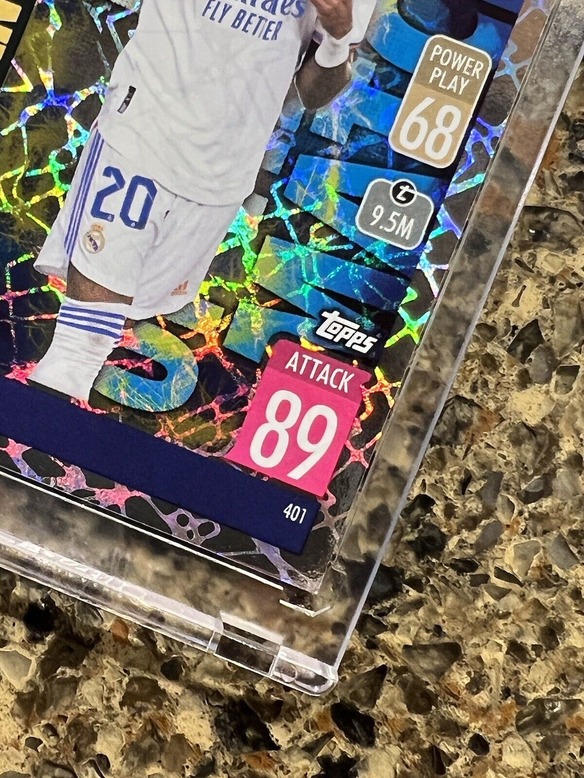 Vinicius Junior 2021 Topps Match Attax UCL Man of the Match Refractor Gem Mint