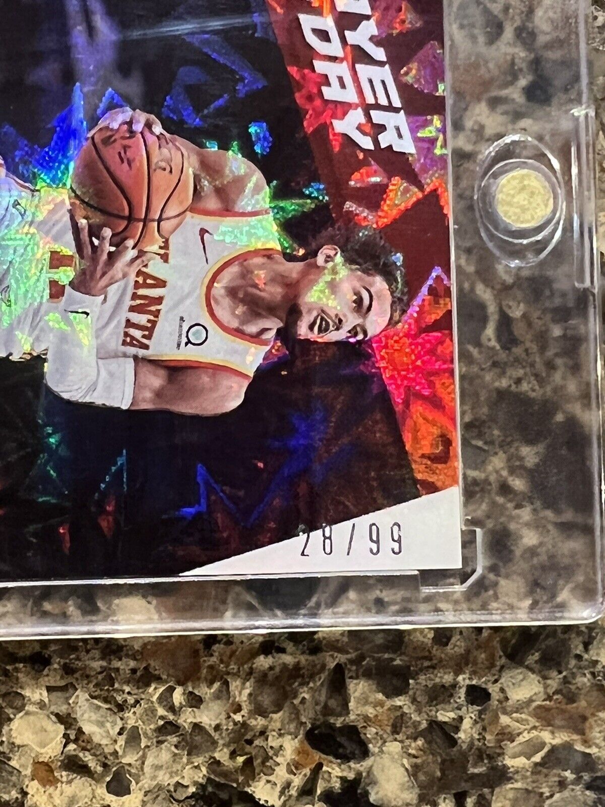 TRAE YOUNG 2021 Panini NBA Player of the Day KABOOM 28/99 SSP Super Rare MINT