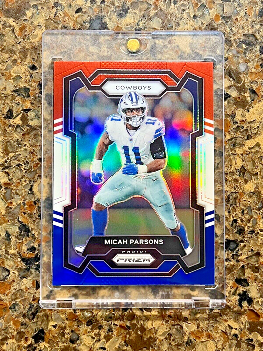 Micah Parsons 2023 Panini Prizm Football Red White & Blue Prizm Holo Gem Mint