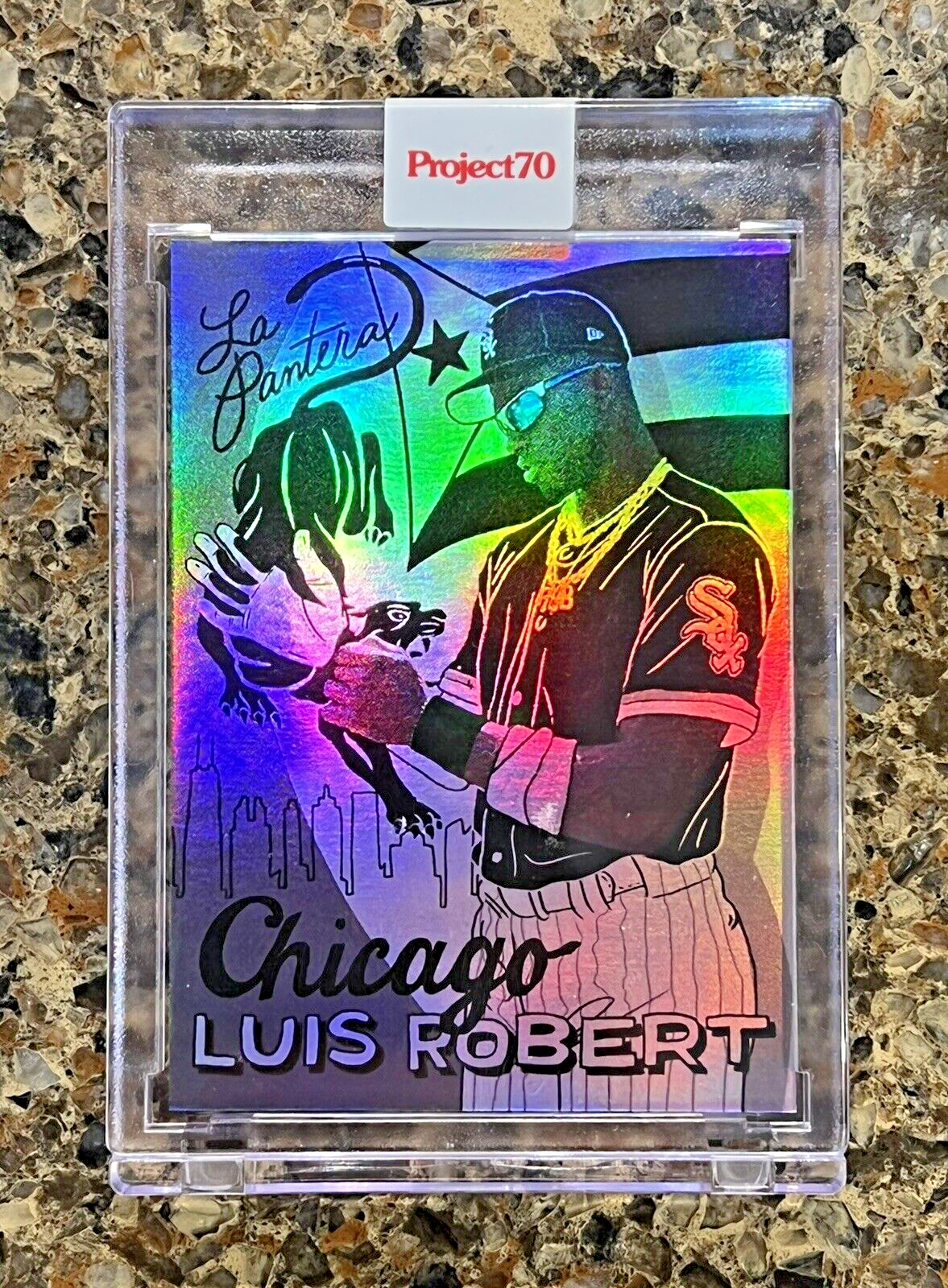 Luis Robert 2021 Topps Project70 LA PANTERA Rainbow Foil 46/70 Sophia Chang SSP