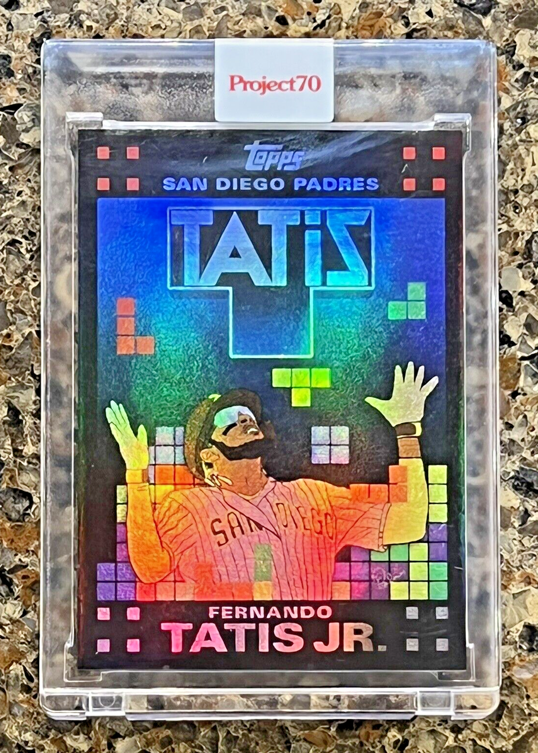 Fernando Tatis Jr. Topps Project70 TETRIS Rainbow Foil 65/70 Brittney Palmer SSP