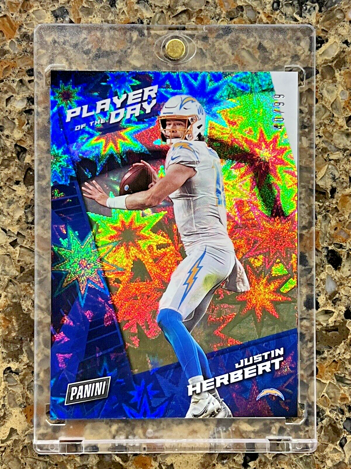 JUSTIN HERBERT 2021 Panini Player of the Day KABOOM #40/99 Super Rare SSP