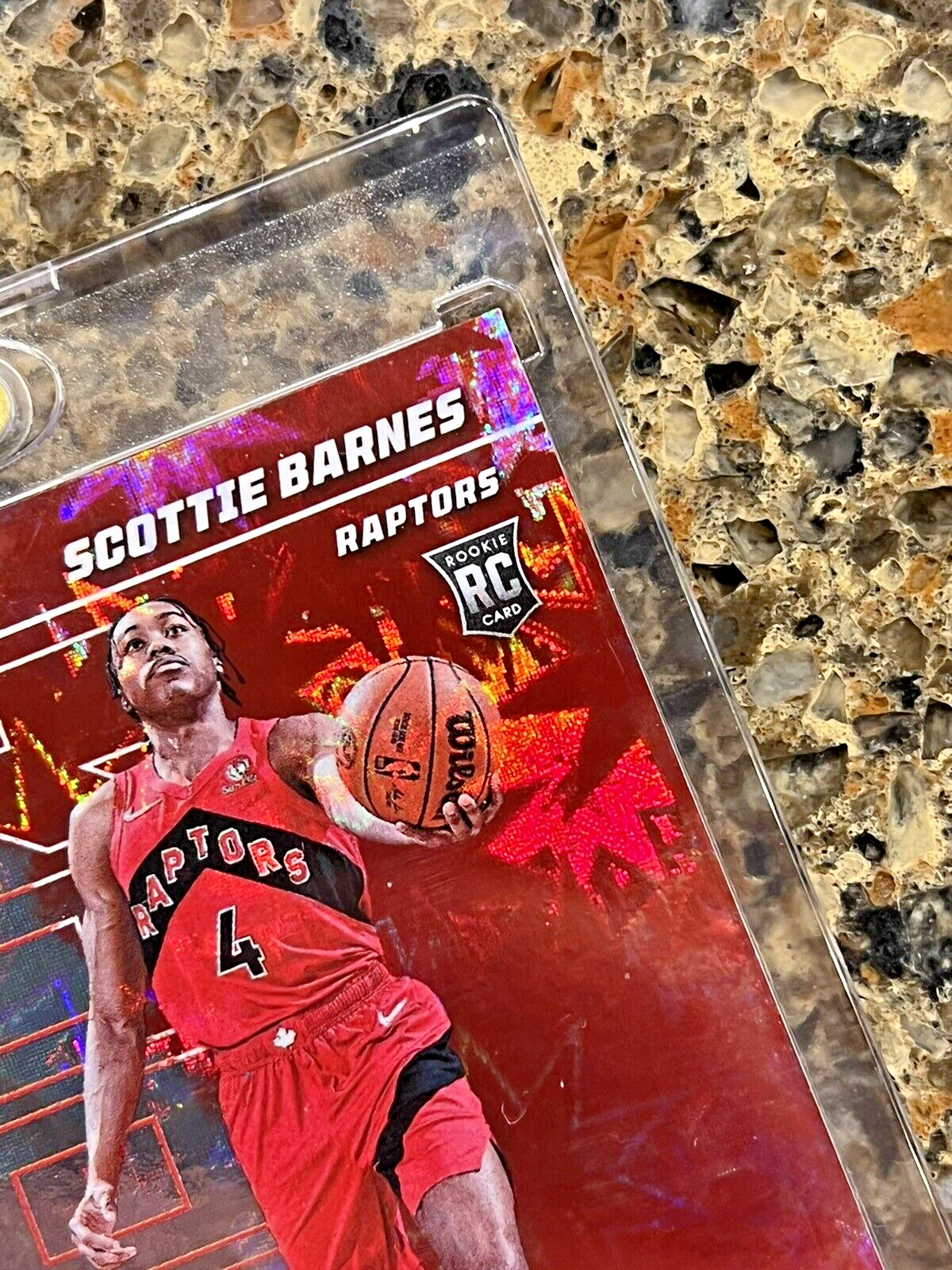 Scottie Barnes RC 2021 Panini NBA Player of the Day KABOOM 86/99 SSP Mint Rookie