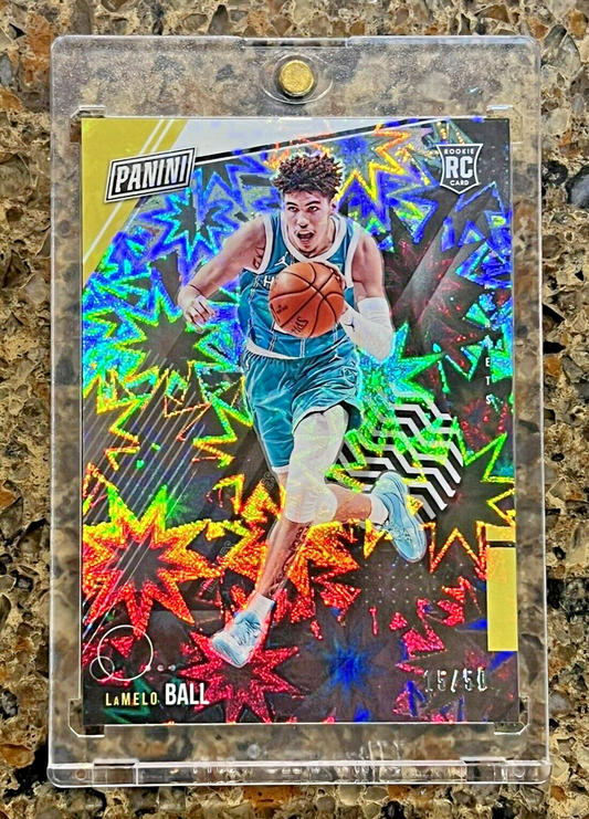 LaMelo Ball RC 2021 Panini The National Rookies #15/50 KABOOM Explosion RARE SSP