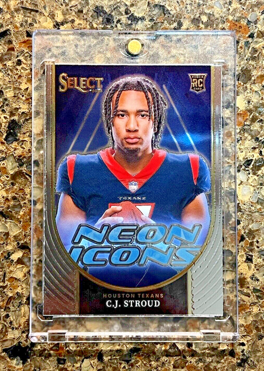 C.J. Stroud RC 2023 Panini Select Football NEON ICONS #NI-CST Insert Rookie Card