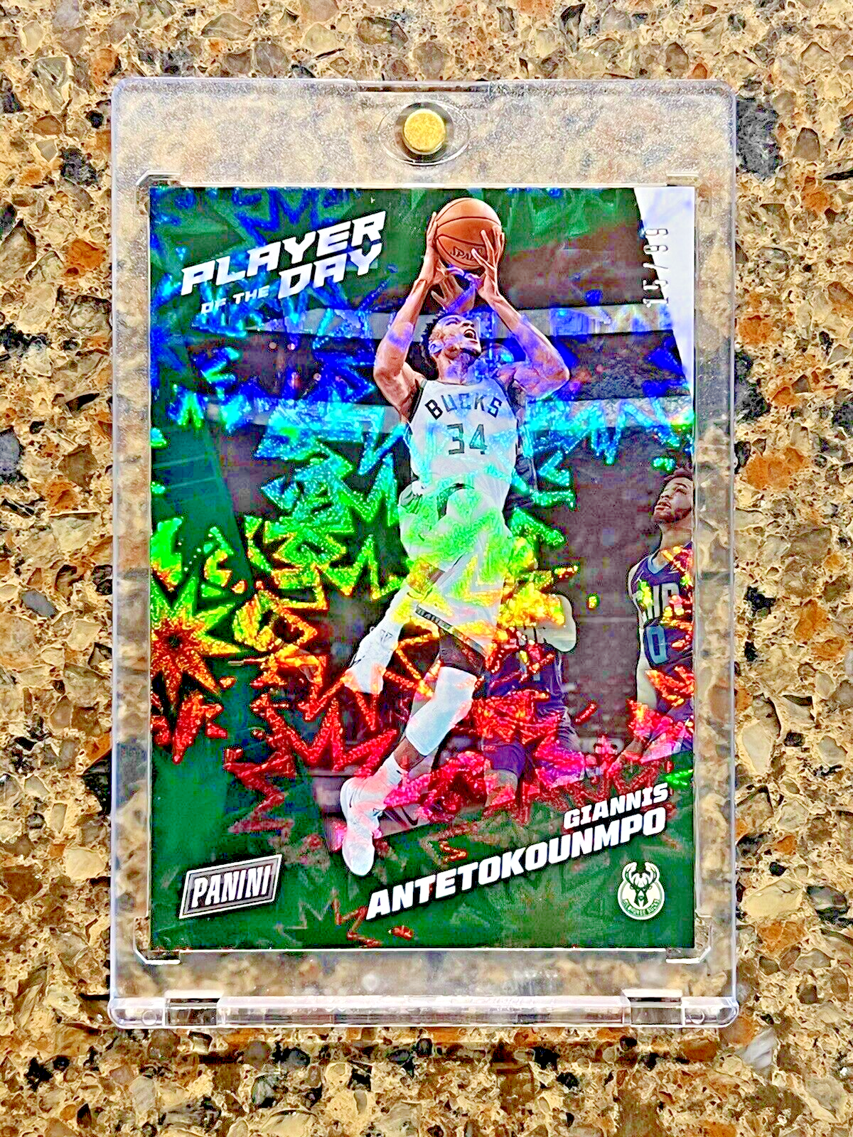 Giannis Antetokounmpo 2021 Panini Player of the Day KABOOM #15/99 Super Rare SSP