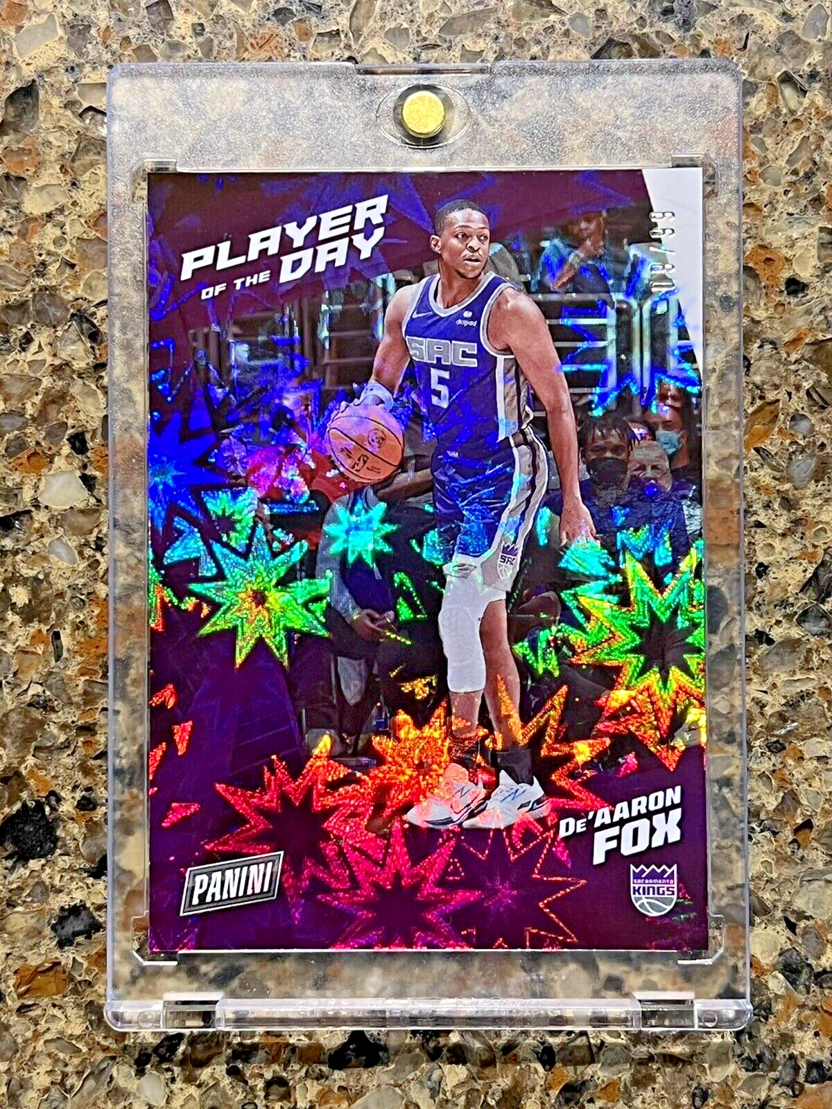 De’Aaron Fox 2021 Panini NBA Player of The Day KABOOM 09/99 Rare Gem Mint SSP